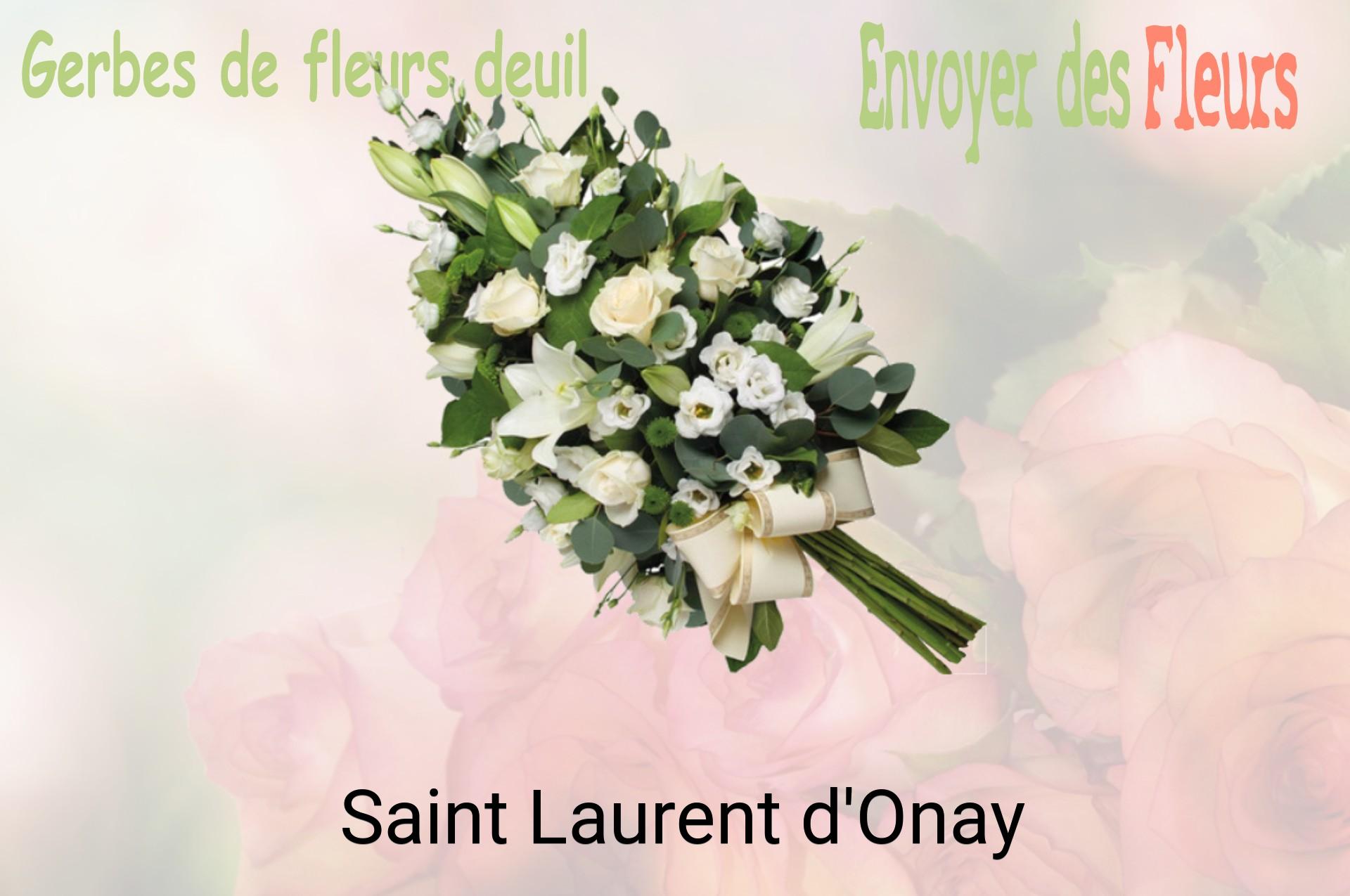 Gerbe de fleurs de deuil livrée à Saint-Laurent-d'Onay